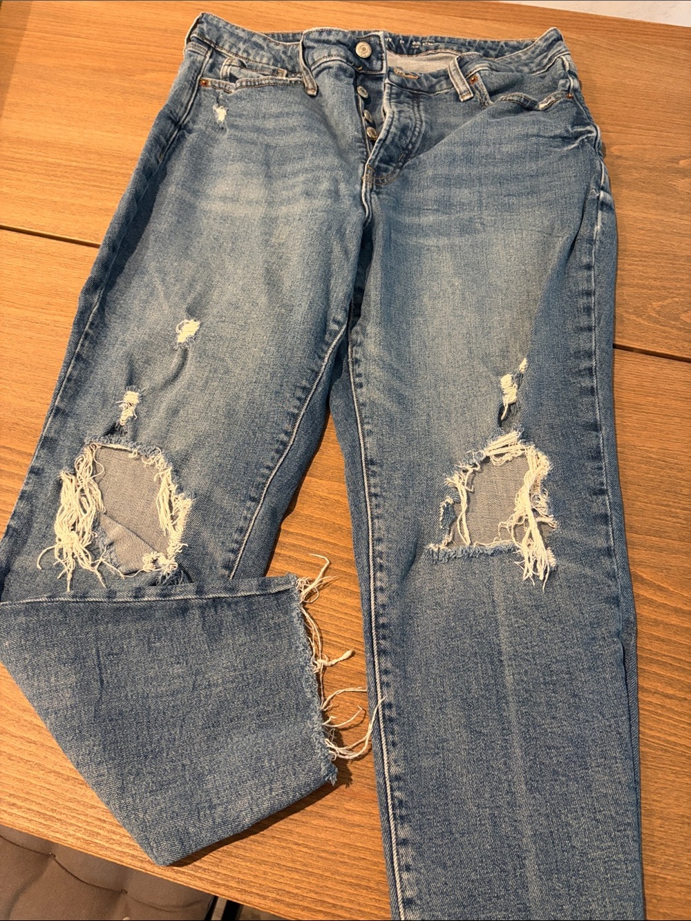 Old Navy Light Wash Distressed Boyfriend Jeans
